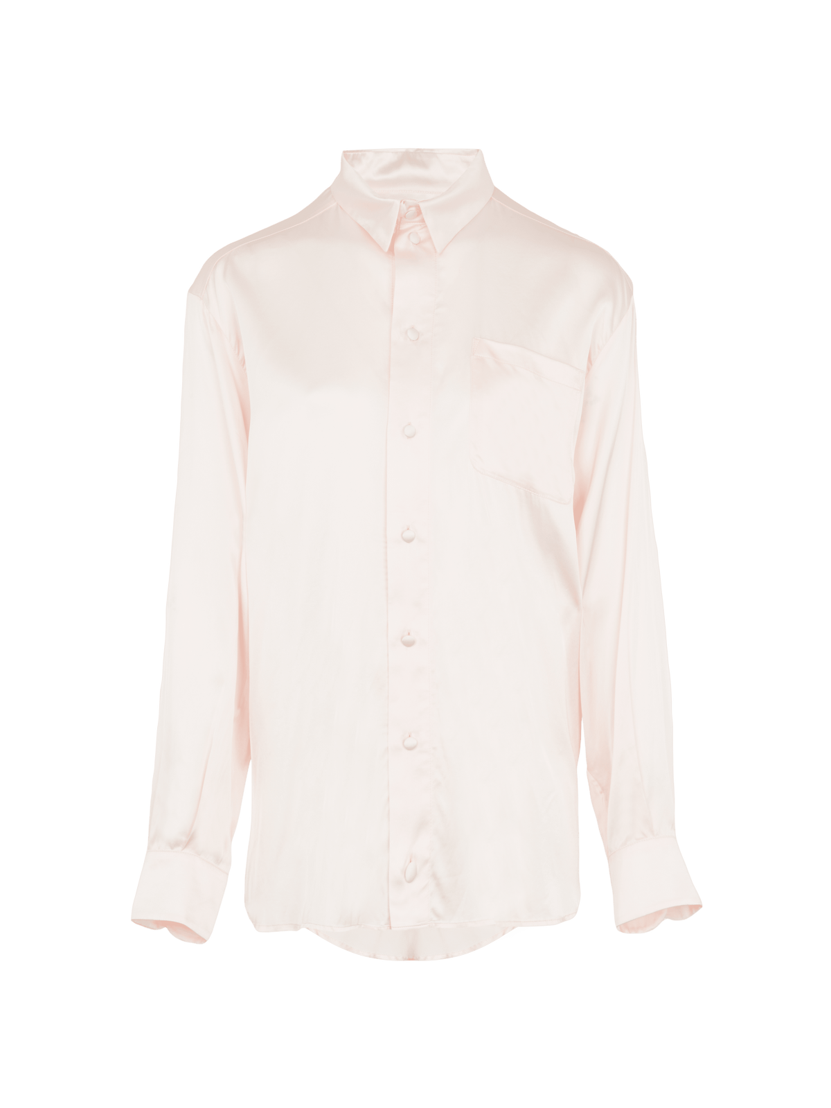AGENOR - Chemise oversize en satin Amandine rose pâle Chemise Fête Impériale