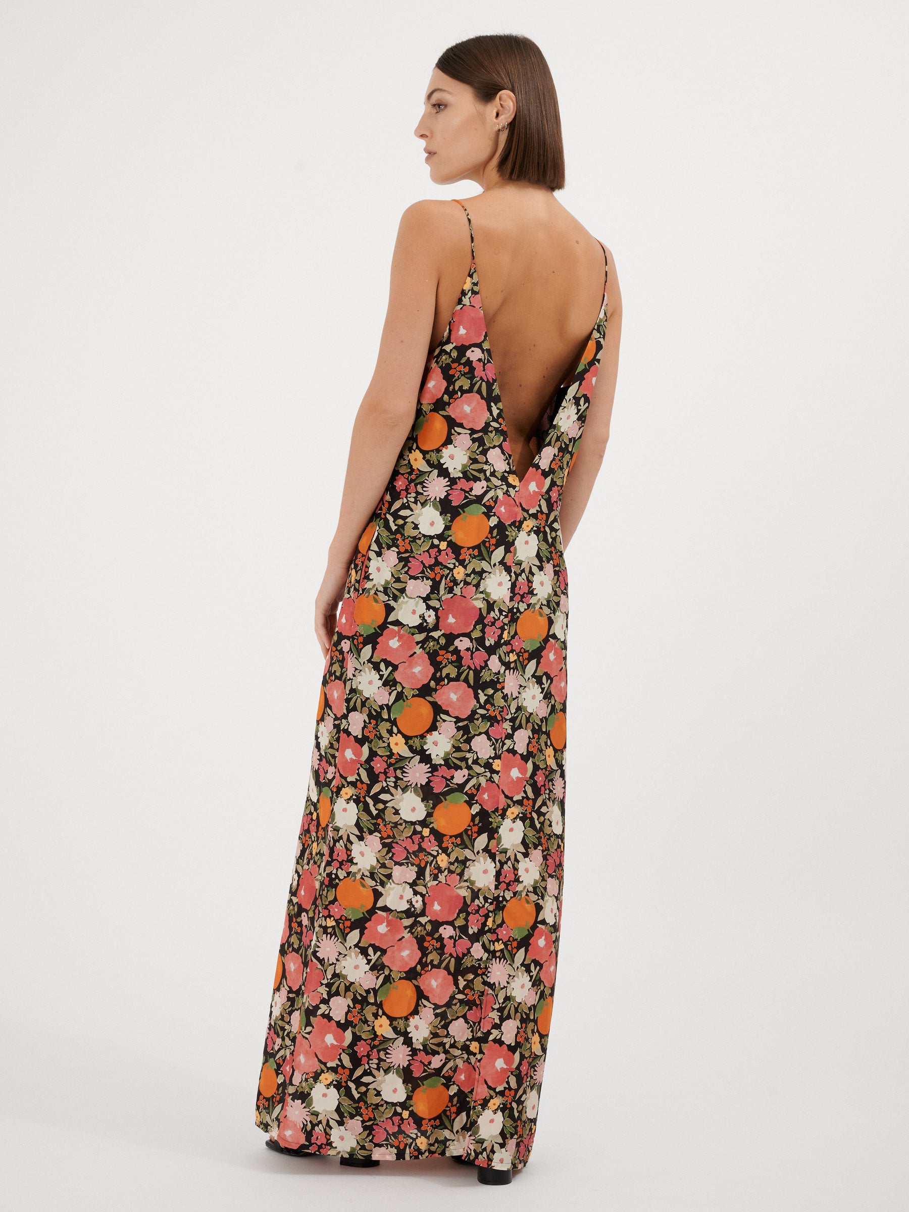 ANGELIQUE - Robe slip dress en soie imprimé Immortelles Robe Fête Impériale