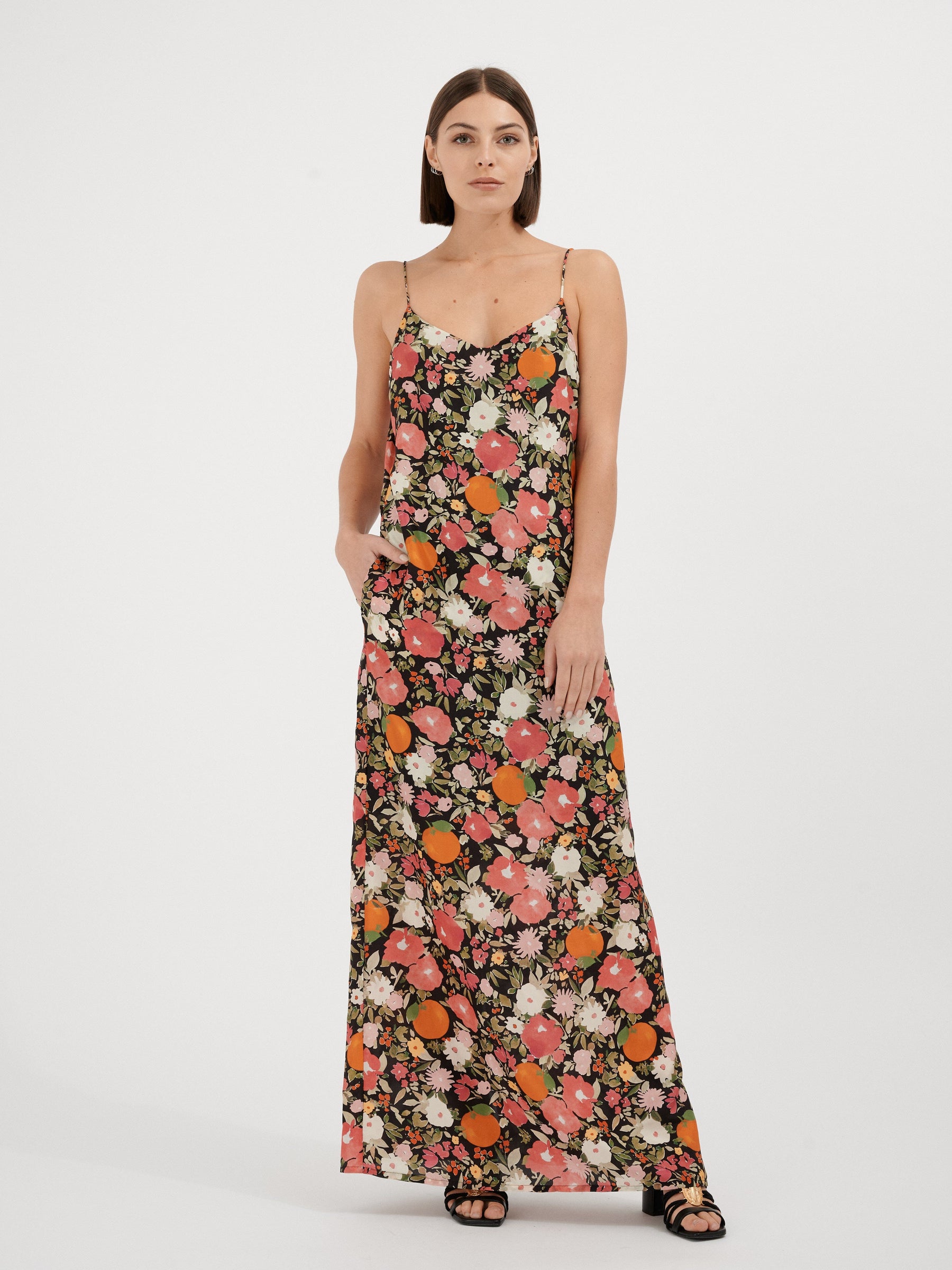 ANGELIQUE - Robe slip dress en soie imprimé Immortelles Robe Fête Impériale