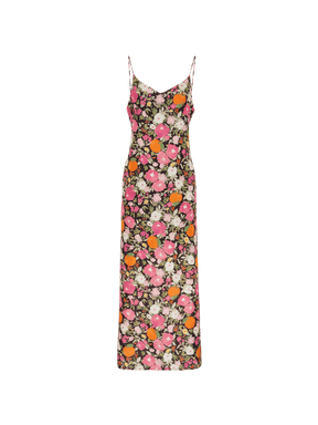 ANGELIQUE - Robe slip dress en soie imprimé Immortelles Robe Fête Impériale