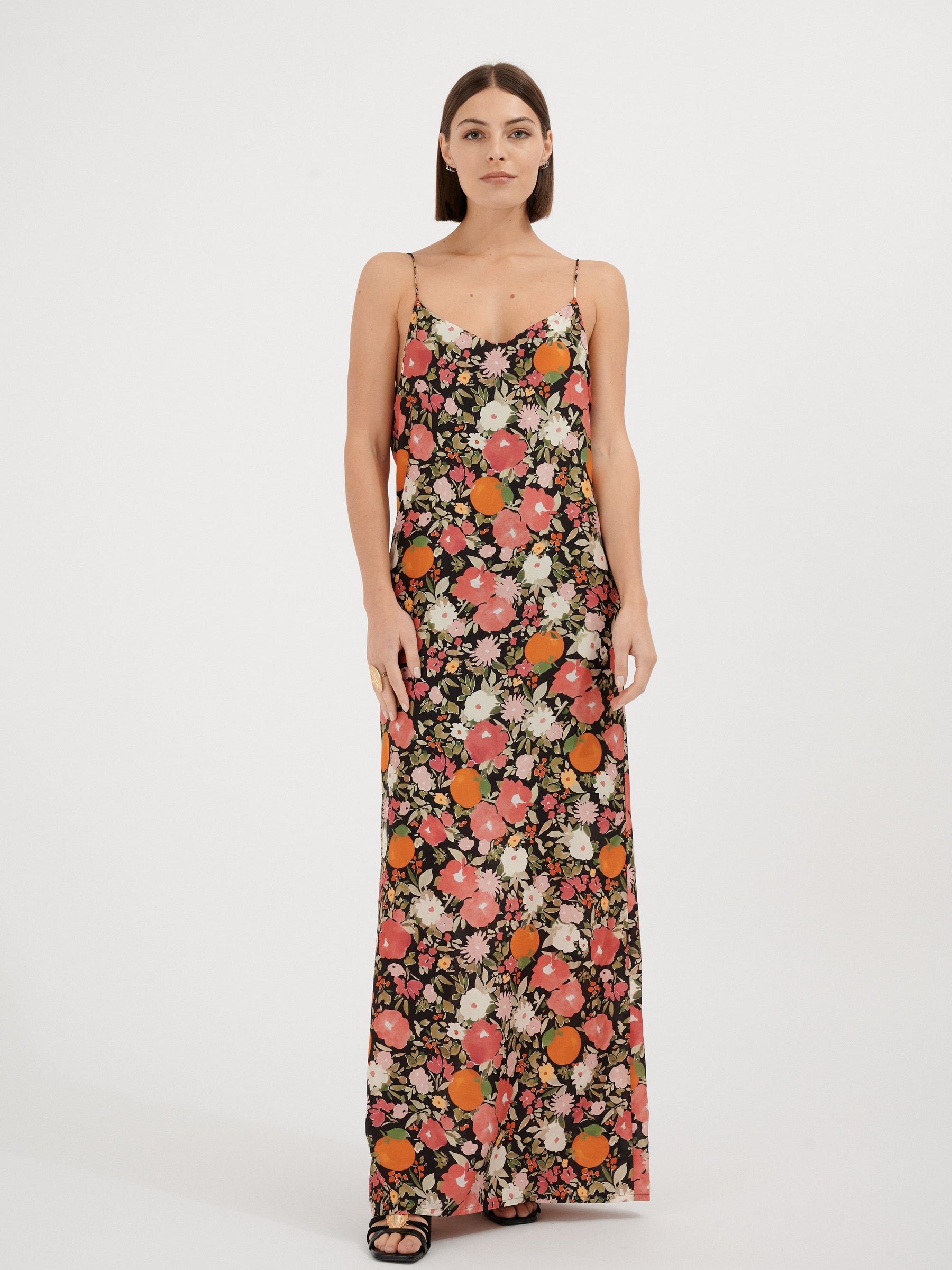 ANGELIQUE - Robe slip dress en soie imprimé Immortelles Robe Fête Impériale